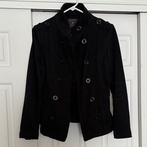 Forever 21 Black Double-Breasted Pea Coat